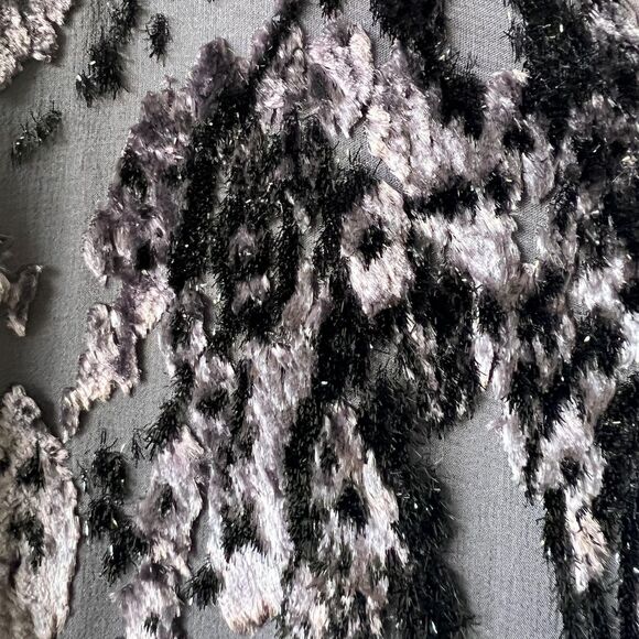 Anthropologie Tiny Blouse Women Medium Purple Black Velvet Burnout Silk Flaw - Picture 6 of 16